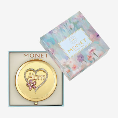Monet Jewelry Mom Gold Tone Heart Compact Mirror