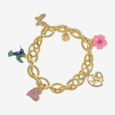 Monet Jewelry Mom Womens Pink Glass Flower Stretch Bracelet