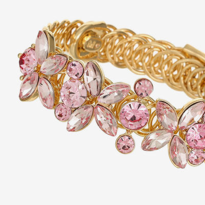 Monet Jewelry Womens Pink Glass Cuff Bracelet