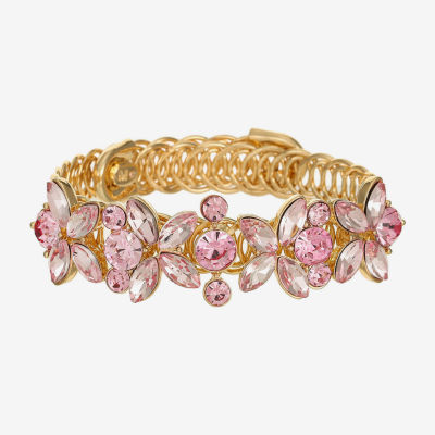 Monet Jewelry Womens Pink Glass Cuff Bracelet