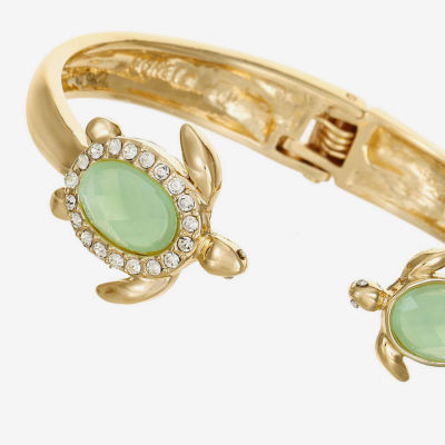 Monet Jewelry Turtle Womens Green Glass Bangle Bracelet