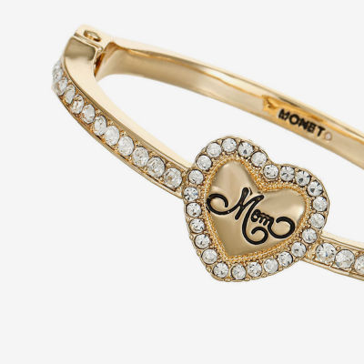 Monet Jewelry Mom Womens Glass Heart Bangle Bracelet