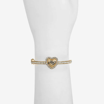 Monet Jewelry Mom Womens Glass Heart Bangle Bracelet