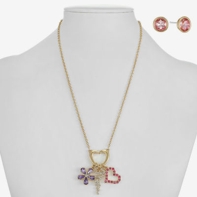 Monet Jewelry Mom Womens Multi Color Glass Heart 2-pc. Jewelry Set