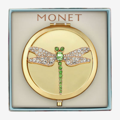 Monet Jewelry Dragonfly Gold Tone Compact Mirror