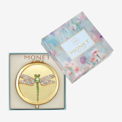Monet Jewelry Dragonfly Gold Tone Compact Mirror