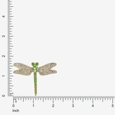 Monet Jewelry Dragonfly Green Glass Pin