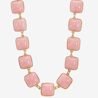 Liz Claiborne Womens Pink 17 Inch Collar Necklace