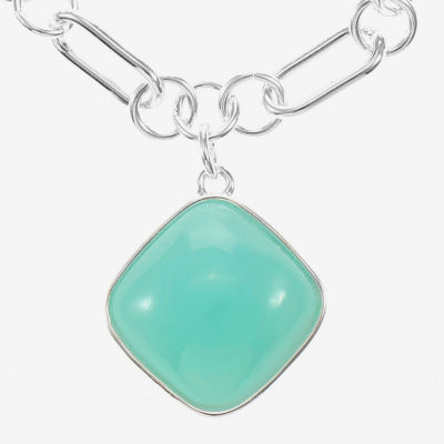 Liz Claiborne Womens Blue 17 Inch Pendant Necklace