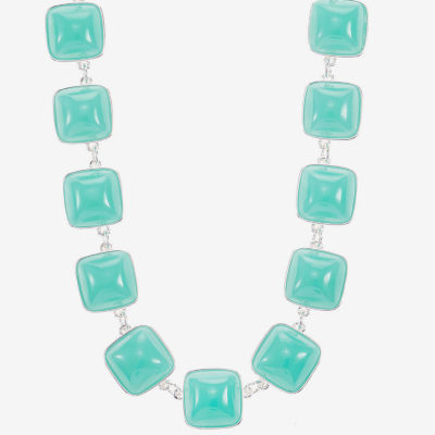 Liz Claiborne Womens Blue 17 Inch Collar Necklace