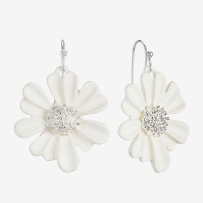 Liz Claiborne Womens Flower Drop Earrings