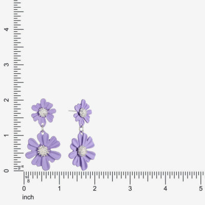 Liz Claiborne Womens Flower Hypoallergenic Drop Earrings