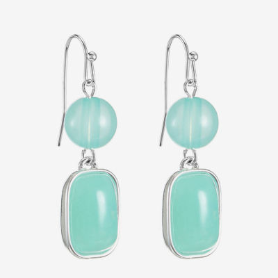 Liz Claiborne Womens Blue Drop Earrings