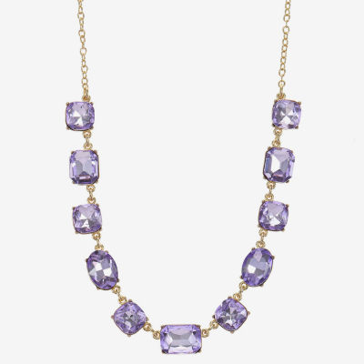 Monet Jewelry Womens Green 17 Inch Collar Necklace