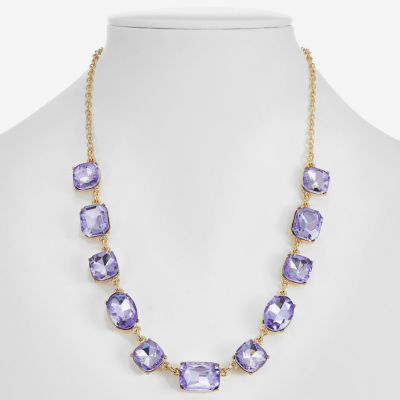 Monet Jewelry Womens Green 17 Inch Collar Necklace