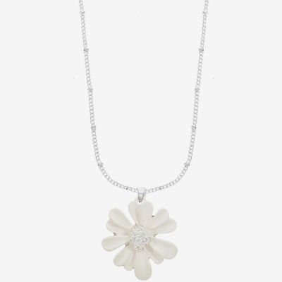 Liz Claiborne Womens Flower 17 Inch Pendant Necklace