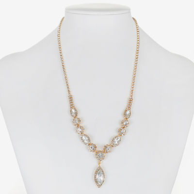 Monet Jewelry Womens Glass 17 Inch Y Necklace