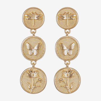 Monet Jewelry Womens Round Hypoallergenic Drop Earrings