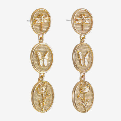 Monet Jewelry Womens Round Hypoallergenic Drop Earrings