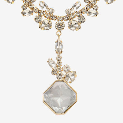 Monet Jewelry Womens Glass 17 Inch Y Necklace