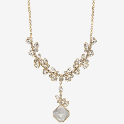 Monet Jewelry Womens Glass 17 Inch Y Necklace