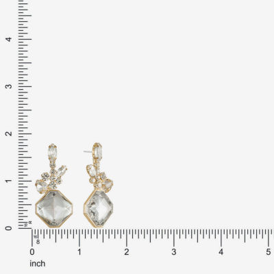 Monet Jewelry Womens Glass Square Hypoallergenic Drop Earrings