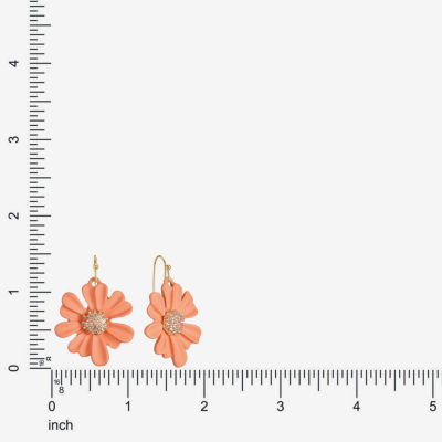 Liz Claiborne Womens Flower Drop Earrings