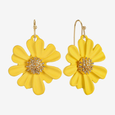 Liz Claiborne Womens Flower Drop Earrings