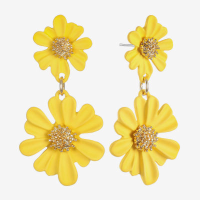 Liz Claiborne Womens Flower Hypoallergenic Drop Earrings