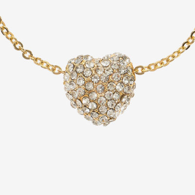 Monet Jewelry Womens Glass Heart 18 Inch Pendant Necklace