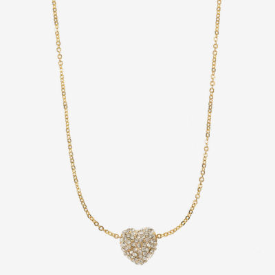 Monet Jewelry Womens Glass Heart 18 Inch Pendant Necklace