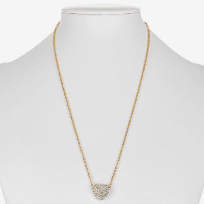 Monet Jewelry Womens Glass Heart 18 Inch Pendant Necklace