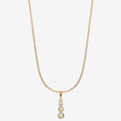 Monet Jewelry Womens Glass Round 15 Inch Pendant Necklace