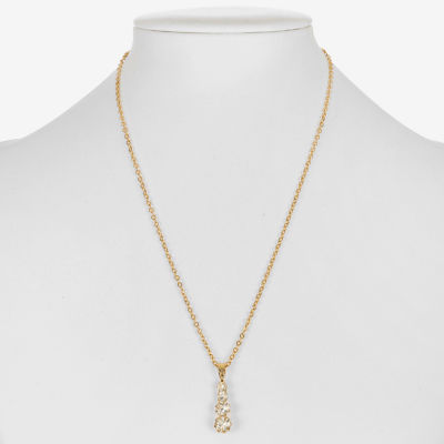 Monet Jewelry Womens Glass Round 15 Inch Pendant Necklace