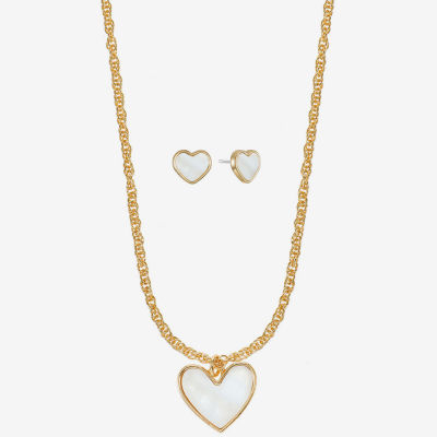 Liz Claiborne Womens Shell Heart 2-pc. Jewelry Set