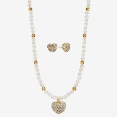 Liz Claiborne Womens Shell Heart 2-pc. Jewelry Set