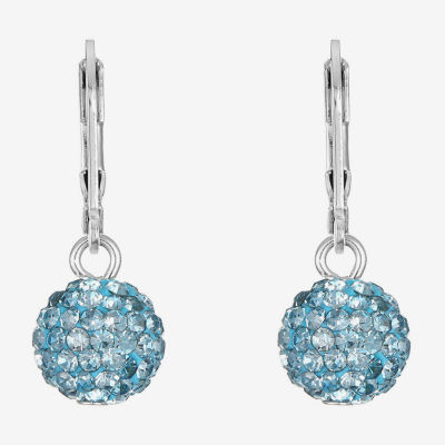 Monet Jewelry Womens Blue Glass Round Drop Earrings