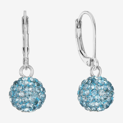 Monet Jewelry Womens Blue Glass Round Drop Earrings