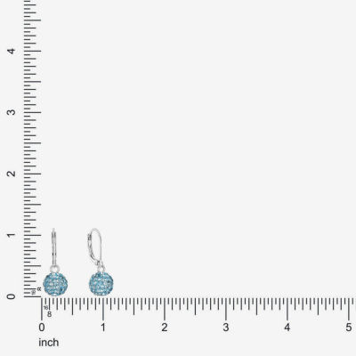 Monet Jewelry Womens Blue Glass Round Drop Earrings