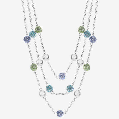 Monet Jewelry Womens Blue Glass 18 Inch Strand Necklace