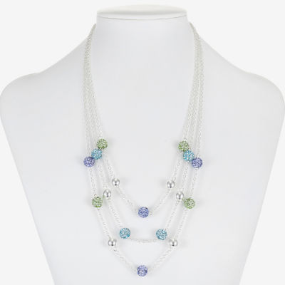 Monet Jewelry Womens Blue Glass 18 Inch Strand Necklace