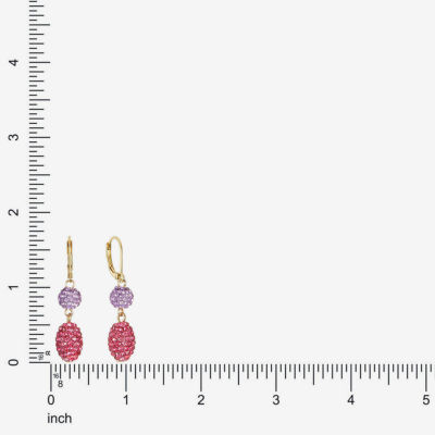 Monet Jewelry Womens Pink Glass Round Drop Earrings
