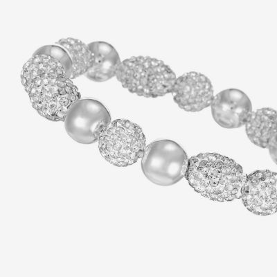 Monet Jewelry Womens Glass Round Stretch Bracelet