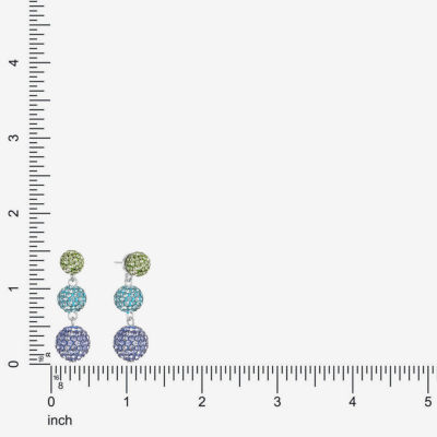 Monet Jewelry Womens Blue Glass Round Hypoallergenic Drop Earrings