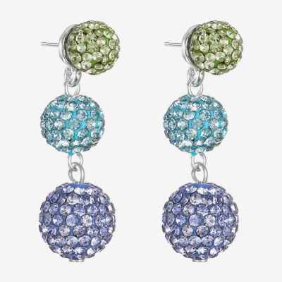 Monet Jewelry Womens Blue Glass Round Hypoallergenic Drop Earrings