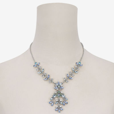 Monet Jewelry Womens Blue 18 Inch Statement Necklace