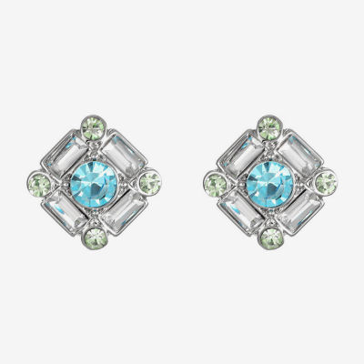 Monet Jewelry Blue Glass 16.5mm Stud Earrings