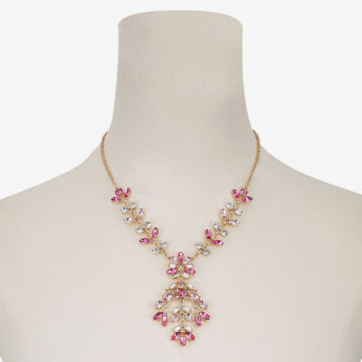 Monet Jewelry Womens Pink 18 Inch Statement Necklace