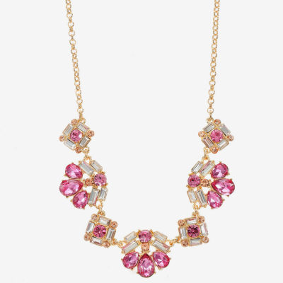 Monet Jewelry Womens Pink 17 Inch Collar Necklace