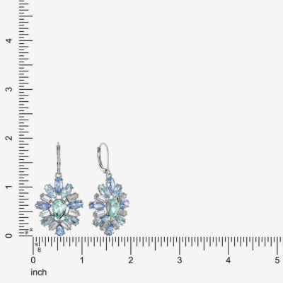 Monet Jewelry Womens Blue Glass Drop Earrings